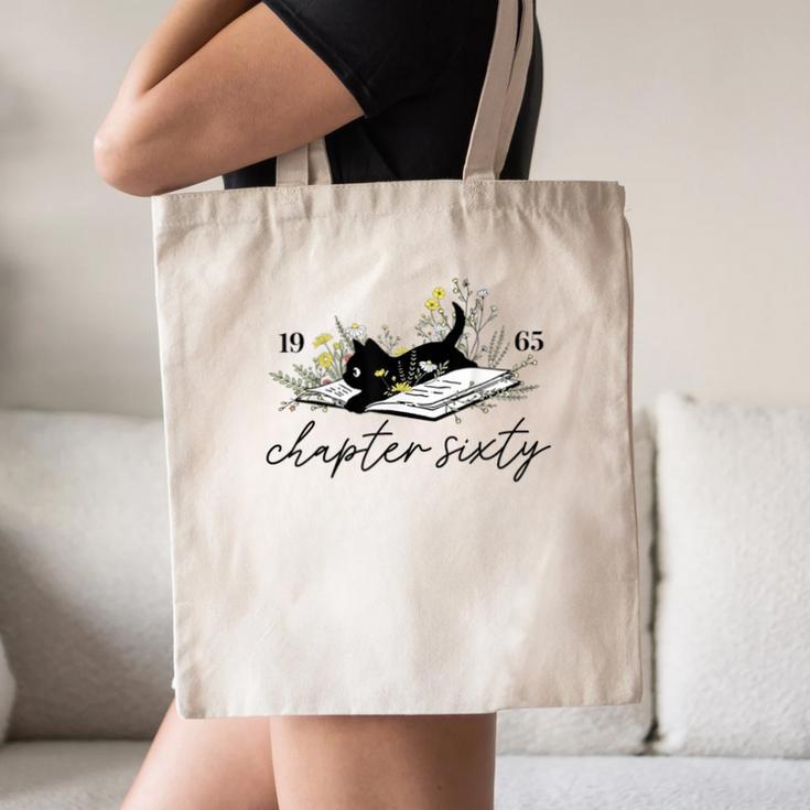 1965 Chapter Sixty Book Cat Lover 60th Birthday For Men Women Canvas Tote Bag 1965 Chapter Sixty Book Cat Lover 60th Birthday For Men Women Canvas Tote Bag
