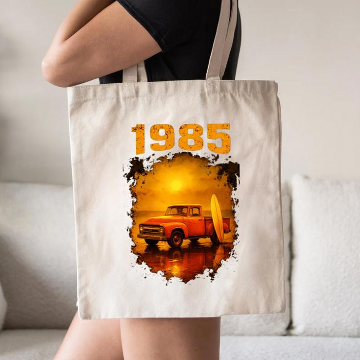 1985 Vintage Sunset Surf Truck Retro Beach Nostalgia Canvas Tote Bag