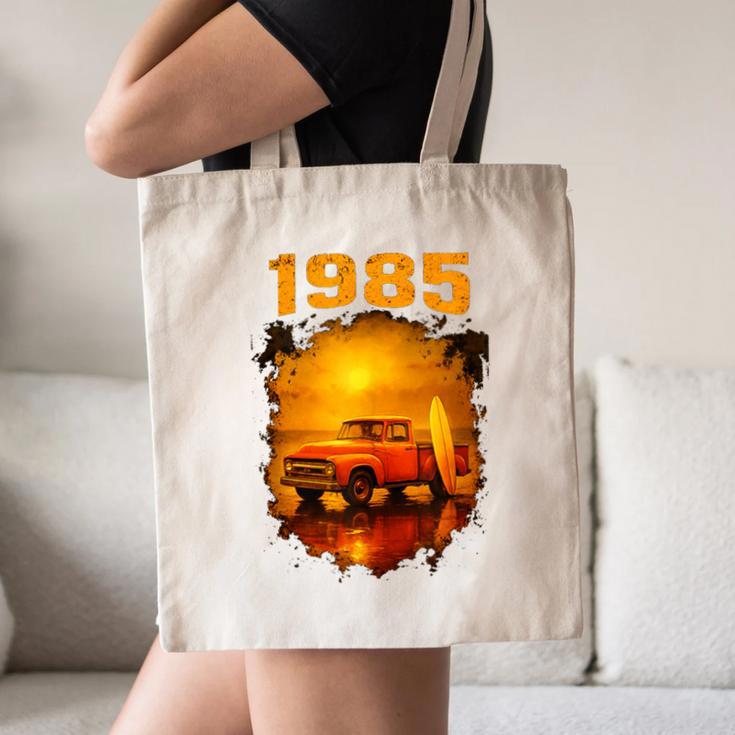 1985 Vintage Sunset Surf Truck Retro Beach Nostalgia Canvas Tote Bag