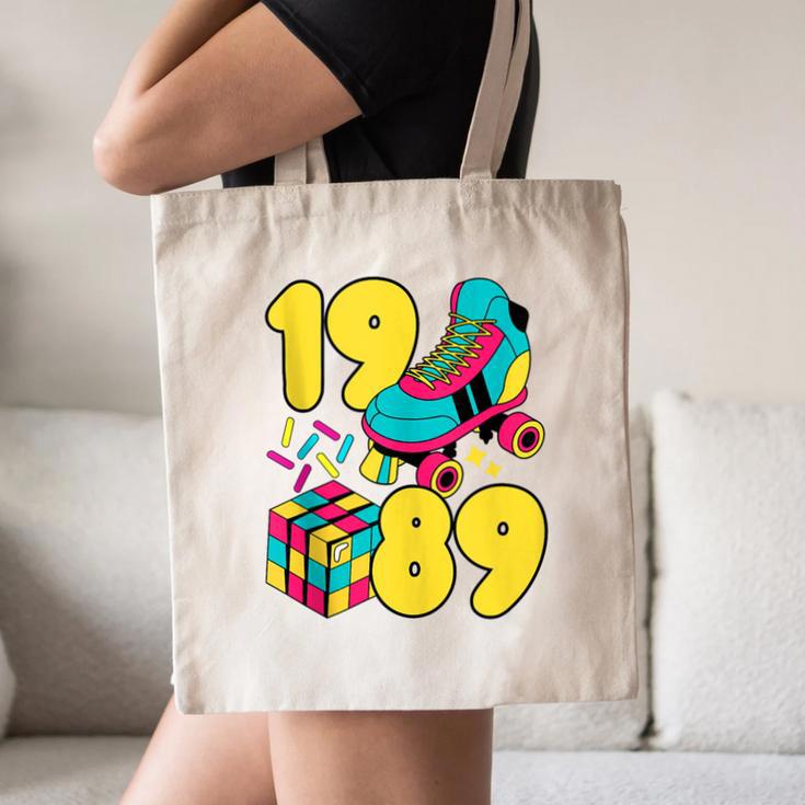 1989 Retro Raised In The 80s Old School Nostalgia Vibes Canvas Tote Bag