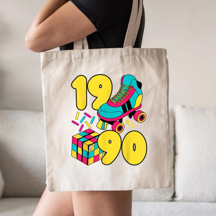 1990 Retro Raised In The 90s Old School Nostalgia Vibes Canvas Tote Bag