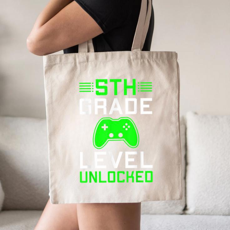 5th Grade Level Unlocked Back To School Gamer Graduation Canvas Tote Bag
