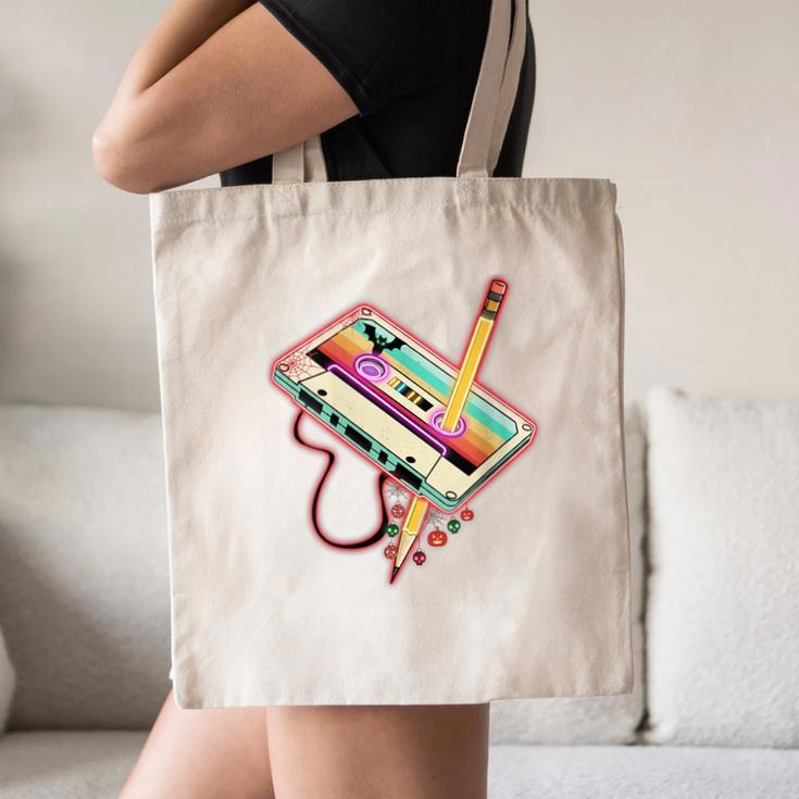 80s 90s Retro Halloween's Party Costume Nostalgia Cassette Canvas Tote Bag 80s 90s Retro Halloween's Party Costume Nostalgia Cassette Canvas Tote Bag