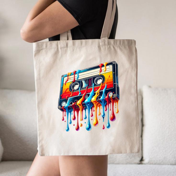 80s 90s Retro Party Costume Nostalgia Cassette Canvas Tote Bag 80s 90s Retro Party Costume Nostalgia Cassette Canvas Tote Bag