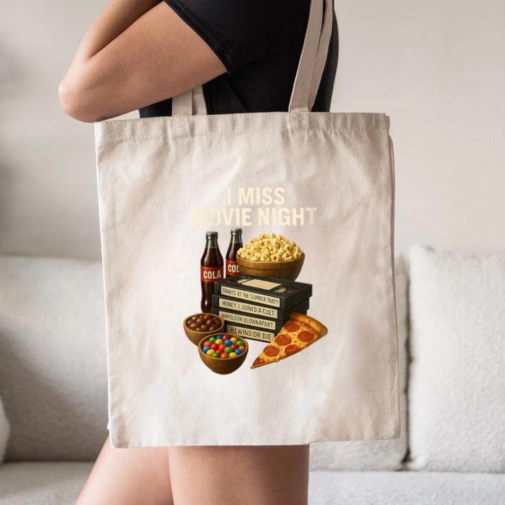 80's & 90's Nostalgia T- Shirt I Miss Movie Night Canvas Tote Bag 80's & 90's Nostalgia T- Shirt I Miss Movie Night Canvas Tote Bag