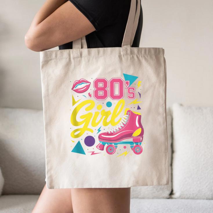 80's Girl Roller Skates Skating Eighties 1980s Nostalgia Canvas Tote Bag