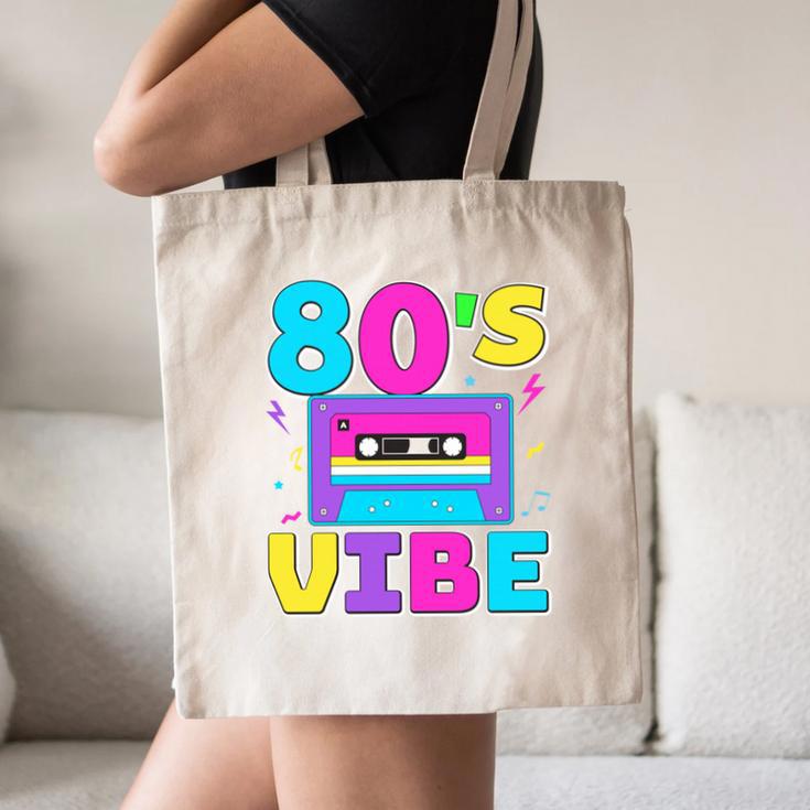 80's Vibe Retro Style Cassette Tape Nostalgia 1980s Party Canvas Tote Bag 80's Vibe Retro Style Cassette Tape Nostalgia 1980s Party Canvas Tote Bag