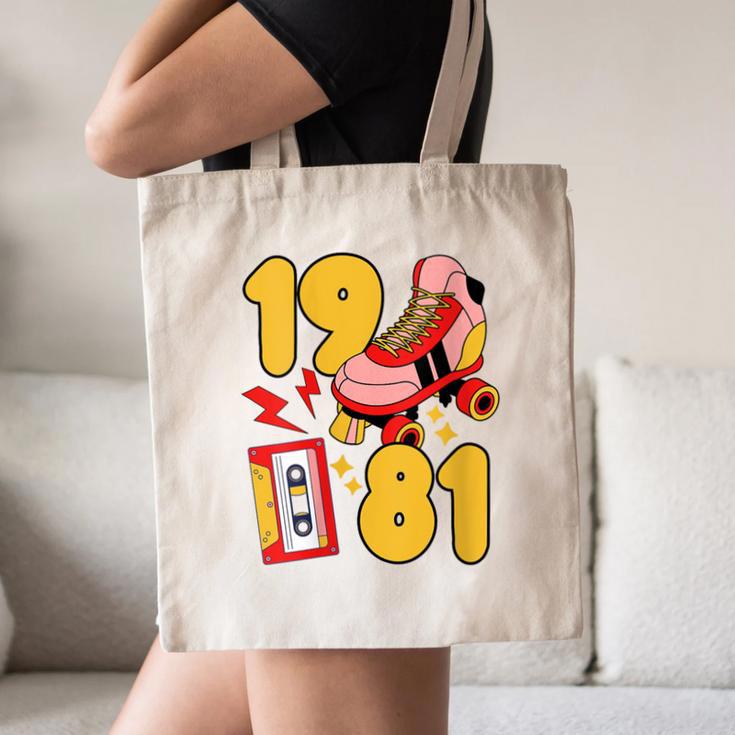 80s Vibes Mixed Tapes & Roller Skates 1981 Nostalgia Retro Canvas Tote Bag