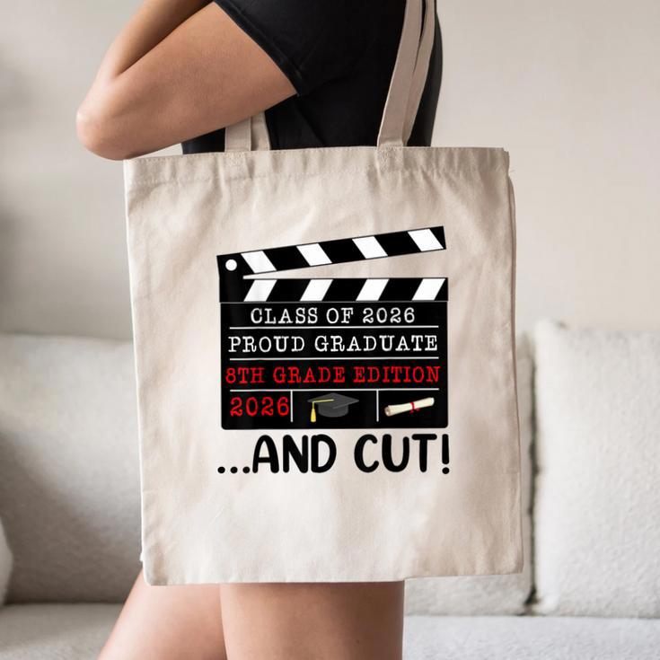 8th Grade Graduation 2026 Graduate Clapperboard Canvas Tote Bag