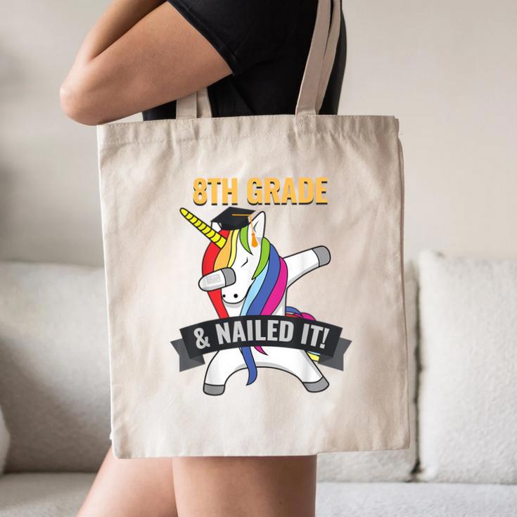 8TH GRADE NAILED IT UNICORN DABBING GRADUATION T-SHIRT Canvas Tote Bag