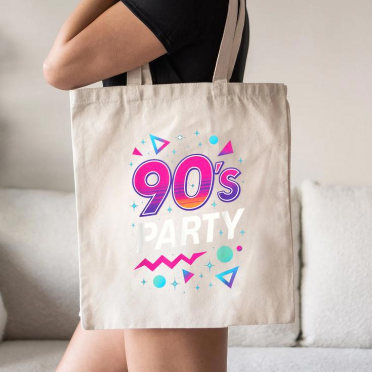 90's Party 90s Nostalgia Retro Rave Dance Music Canvas Tote Bag