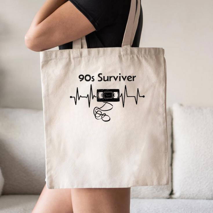 90s Survivor Retro Nostalgia Vintage Throwback Canvas Tote Bag 90s Survivor Retro Nostalgia Vintage Throwback Canvas Tote Bag