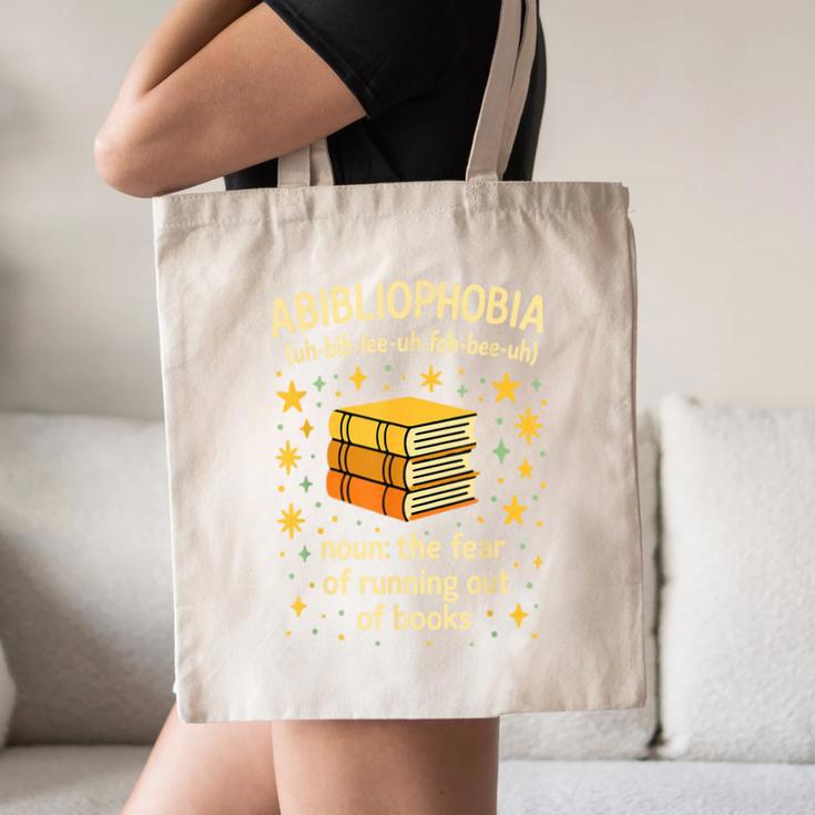 Abibliophobia Book Lover Reading Humor Graphic Canvas Tote Bag