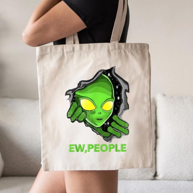 Alien Face Ew People UFO Introvert Meme Men Women Kids Canvas Tote Bag Alien Face Ew People UFO Introvert Meme Men Women Kids Canvas Tote Bag