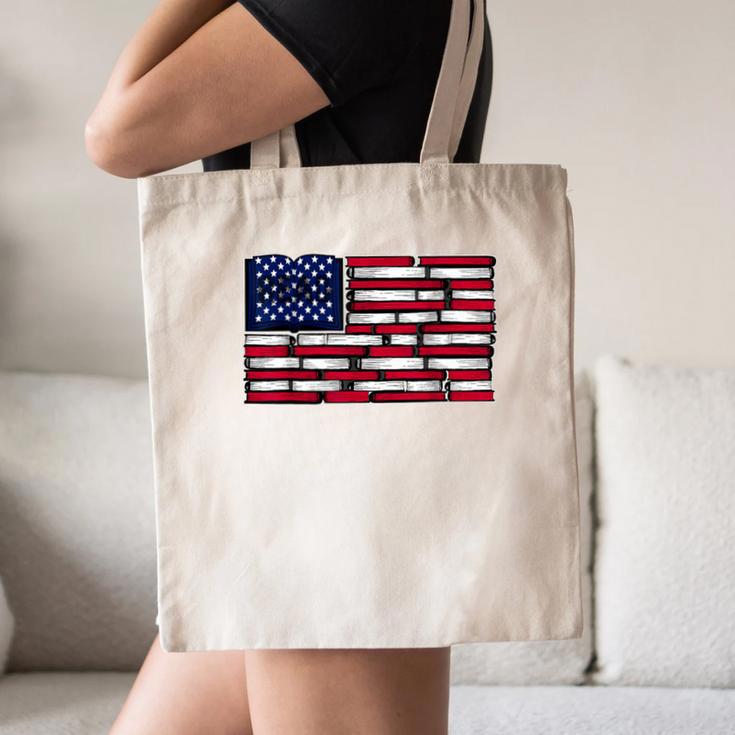America US Flag Books Library Reading For Book Lover Reader Canvas Tote Bag America US Flag Books Library Reading For Book Lover Reader Canvas Tote Bag