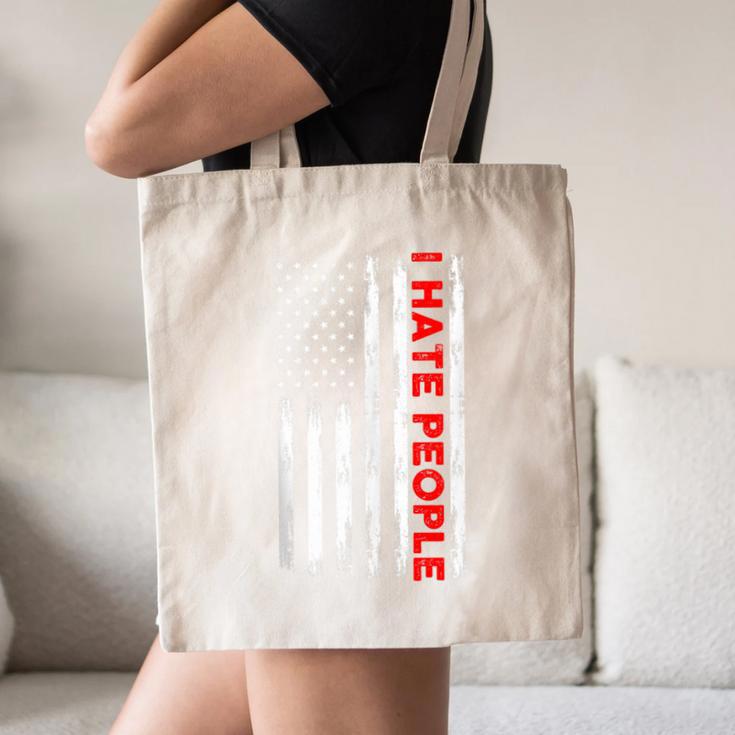 American Flag Loner Geeks Antisocial For Introvert Pride Canvas Tote Bag