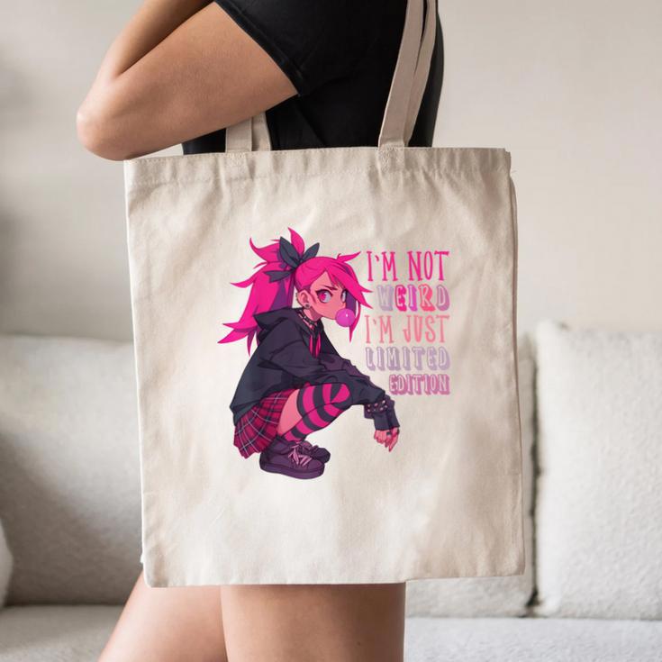 Anime Girl I'm Not Weird Just Limited Edition Introvert Goth Canvas Tote Bag Anime Girl I'm Not Weird Just Limited Edition Introvert Goth Canvas Tote Bag