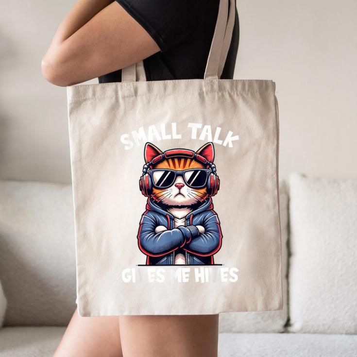 Anti Social Anxiety Mindfulness No Small Talk Introvert Cat Men Women Canvas Tote Bag Anti Social Anxiety Mindfulness No Small Talk Introvert Cat Men Women Canvas Tote Bag