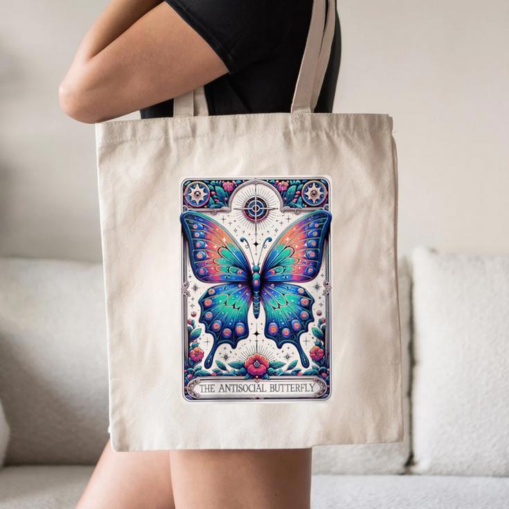 Antisocial Butterfly Introvert Distressed Canvas Tote Bag Antisocial Butterfly Introvert Distressed Canvas Tote Bag