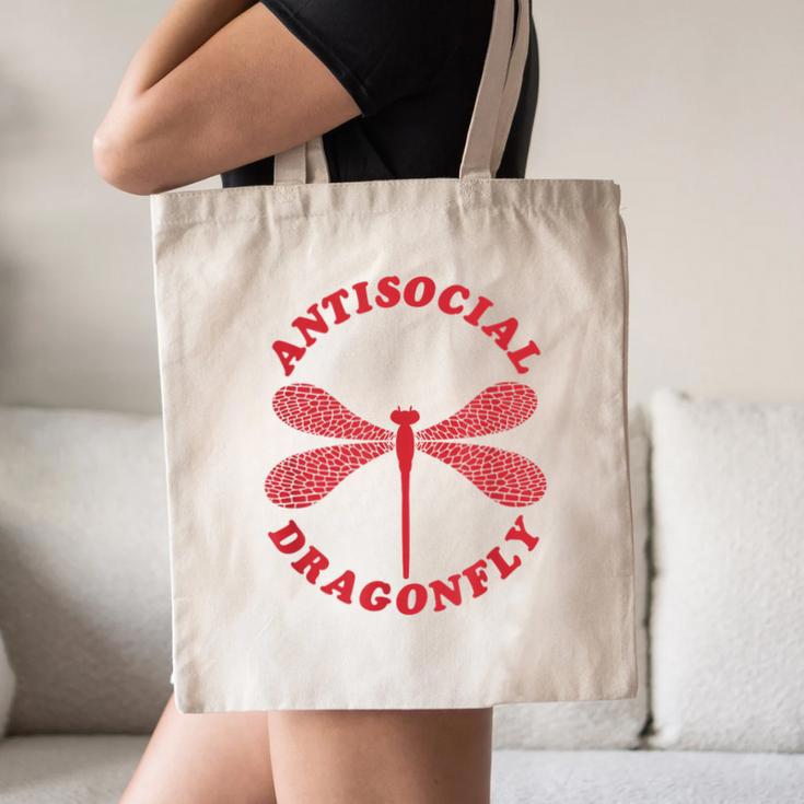 Antisocial Dragonfly Introvert Humor Nature Insect Graphic Canvas Tote Bag Antisocial Dragonfly Introvert Humor Nature Insect Graphic Canvas Tote Bag