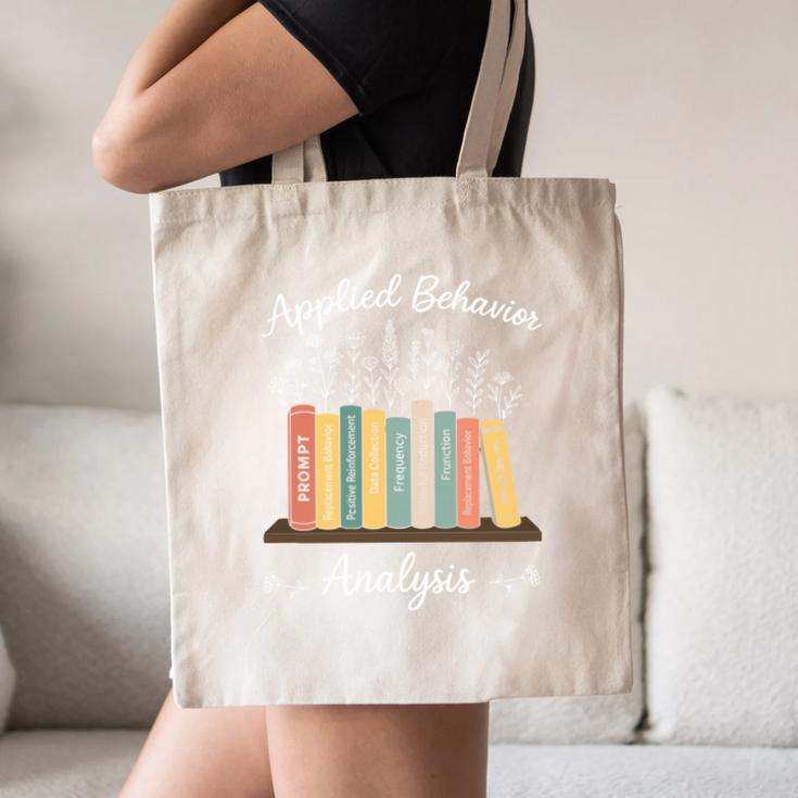 Applied Behavior Analysis Book Wildflower ABA RBT Therapist Canvas Tote Bag Applied Behavior Analysis Book Wildflower ABA RBT Therapist Canvas Tote Bag