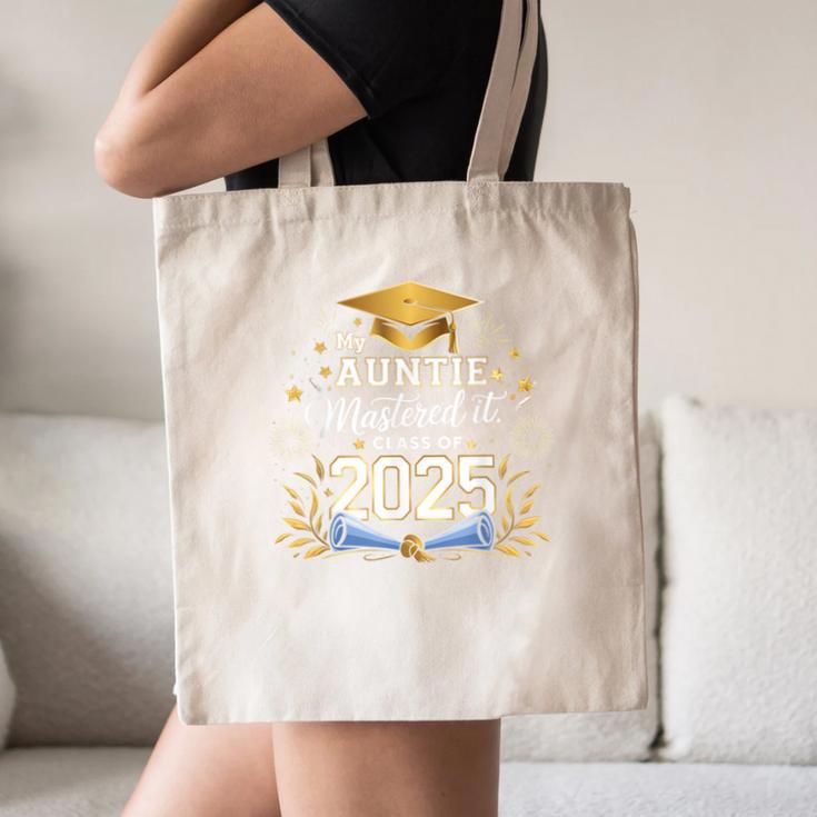 My Auntie Mastered It Class Of 2025 Masters Graduation Canvas Tote Bag