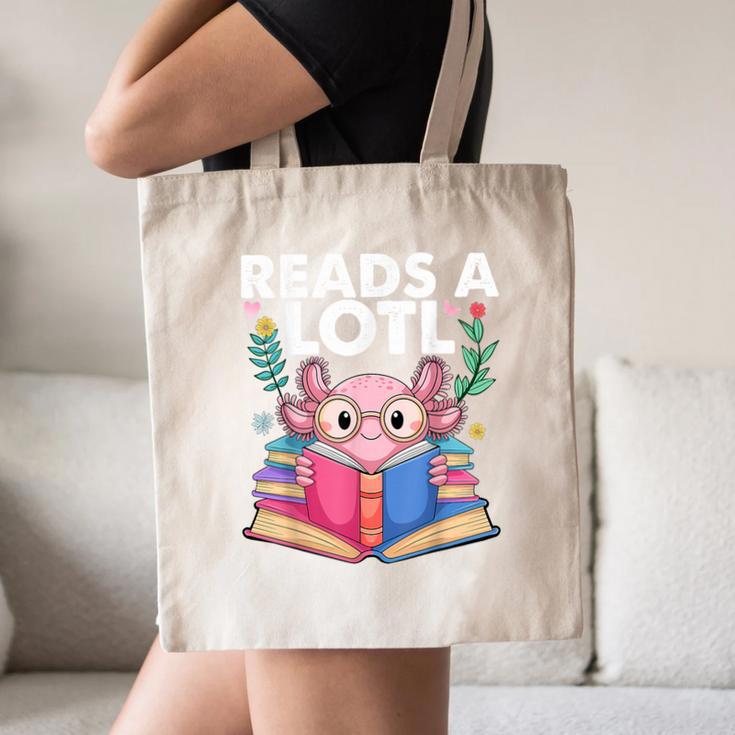 Axolotl Books Readsalotl Reading Bookworm Boys Girls Canvas Tote Bag