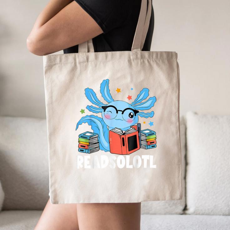 Axolotl Read Book Kawaii Reading Books For Men Women Canvas Tote Bag