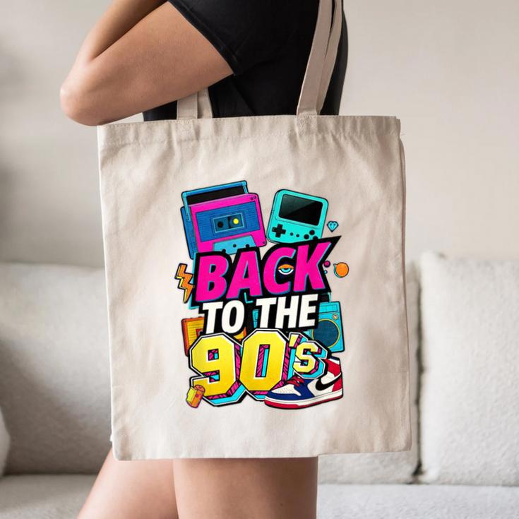 Back To The 90s Nostalgia Cassette Game Console Boombox Canvas Tote Bag