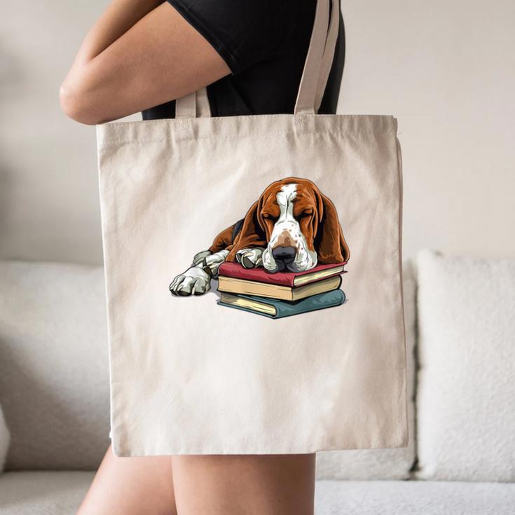 Basset Hound Books Dog Breed Graphic Canvas Tote Bag Basset Hound Books Dog Breed Graphic Canvas Tote Bag