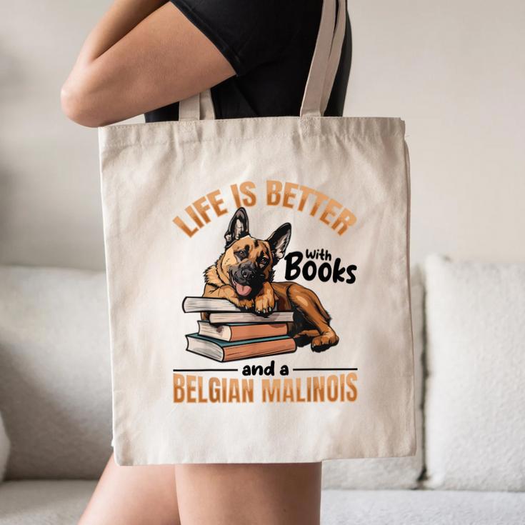 Belgian Malinois Dog Breed Life Is Better With Books And a Men Women Kids Canvas Tote Bag Belgian Malinois Dog Breed Life Is Better With Books And a Men Women Kids Canvas Tote Bag