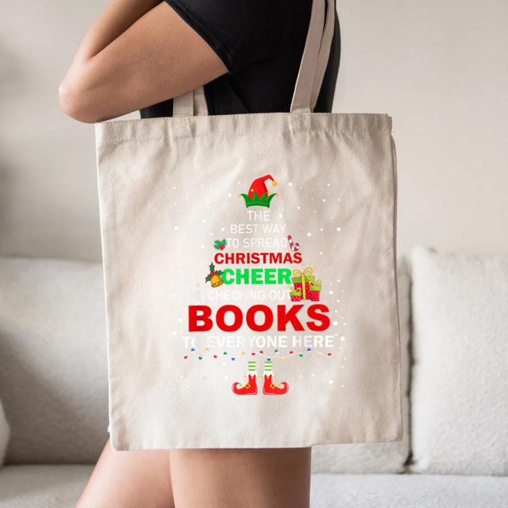 The Best Way To Spread Christmas Cheer Is Checking Out Books Canvas Tote Bag