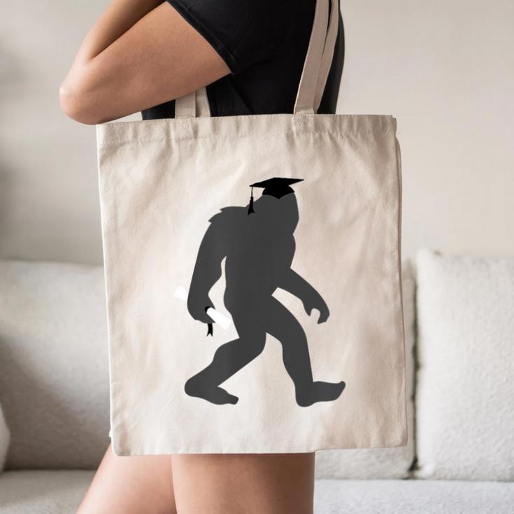 Bigfoot Graduate Shirt Cute Sasquatch Graduation Canvas Tote Bag