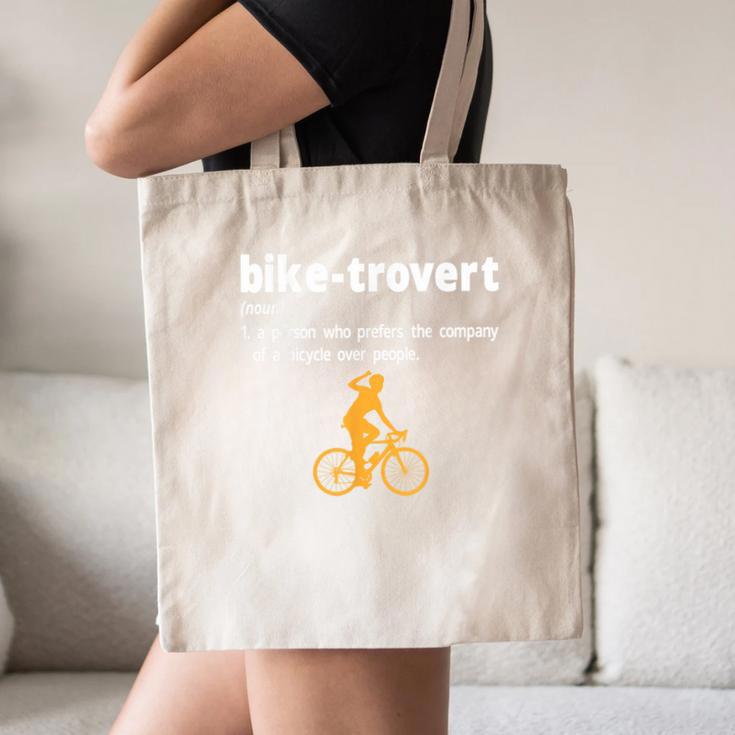 Bike-Trovert Bicycle Humor Definition Introvert Canvas Tote Bag