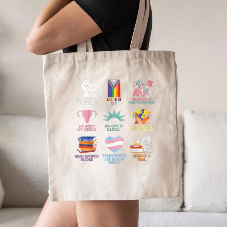 BLM Human Rights Feminism Trans Science Books LGBTQ Quote Canvas Tote Bag