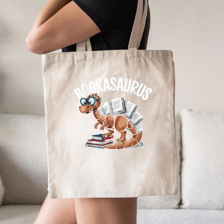 Book Dinosaur T-Rex Bookworm Dino Book Reading Canvas Tote Bag