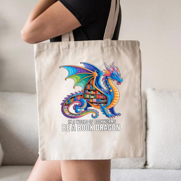 Be a Book Dragon Reading Canvas Tote Bag Be a Book Dragon Reading Canvas Tote Bag
