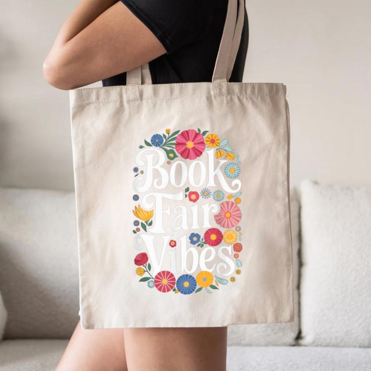 Book Fair Vibes Groovy 70s Retro School Librarian Canvas Tote Bag