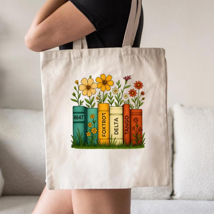 Book Flower 8647 Foxtrots Deltas Tangos Canvas Tote Bag