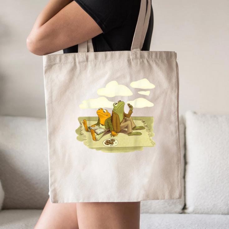 Book Frog Toad Vintage Book Frog Book Frog Reading Book Canvas Tote Bag