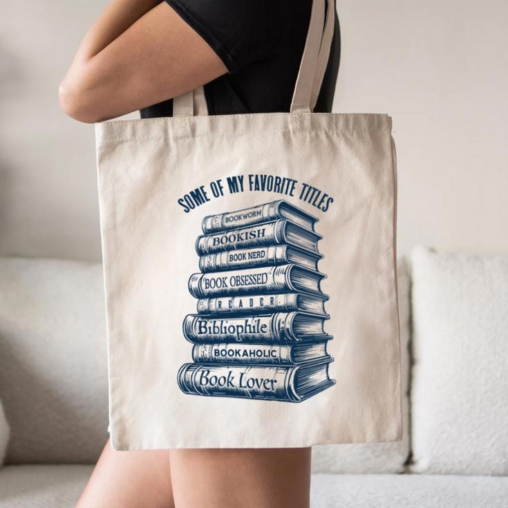 Book Lover Bookish Reader Bibliophile Book Nerd Titles Canvas Tote Bag