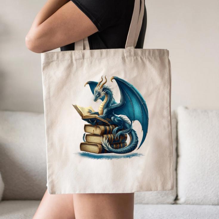 Book Lover Bookworm Reading Books Dragon Sci-Fi Character Canvas Tote Bag