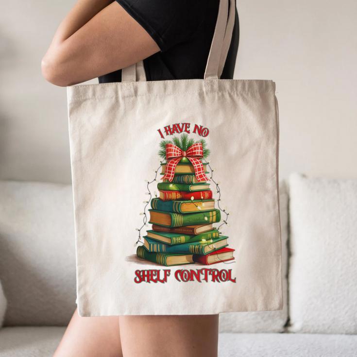 Book Lover Christmas Tree I Have No Shelf Control Canvas Tote Bag