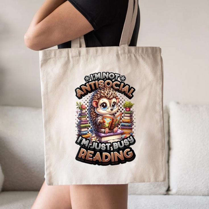 Book Lover Hedgehog Reading Books Introvert Bookworm Canvas Tote Bag
