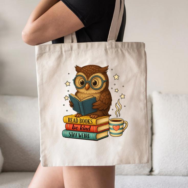Book Lover Owl Reading Bookish Library Read Books Be Kind Canvas Tote Bag