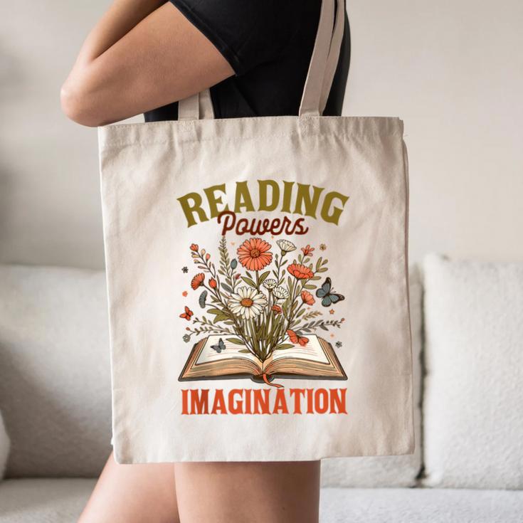 Book Lover Reading Bookish Floral Reading Powers Imagination Canvas Tote Bag Book Lover Reading Bookish Floral Reading Powers Imagination Canvas Tote Bag