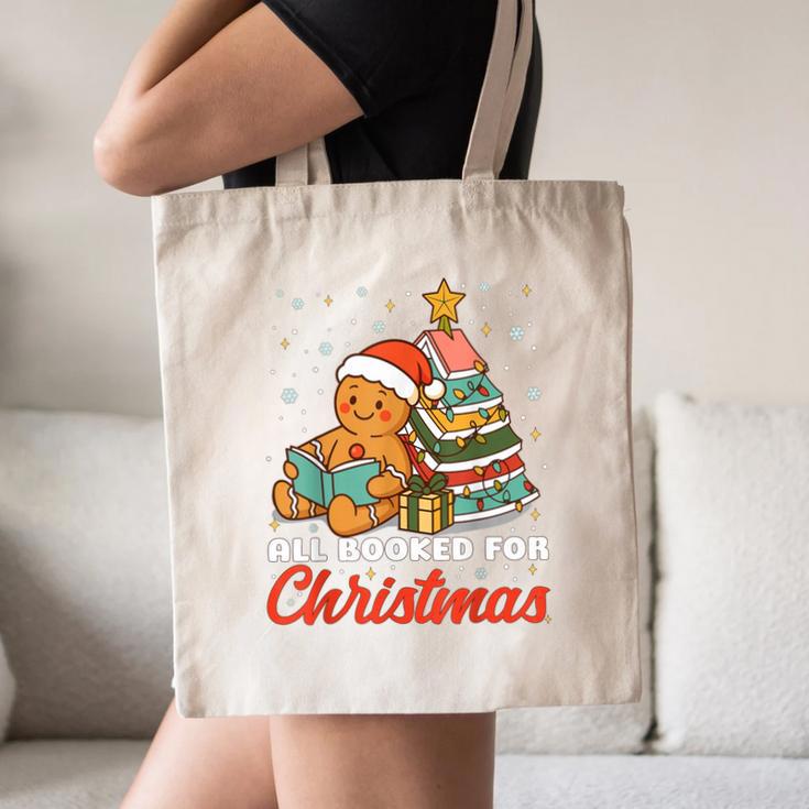 All Booked For Christmas Gingerbread Christmas Tree Book Kid Canvas Tote Bag