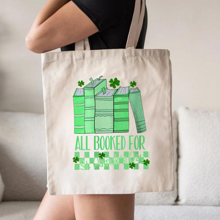 All Booked For St Patrick's Day Book Lover Lucky Shamrock Canvas Tote Bag