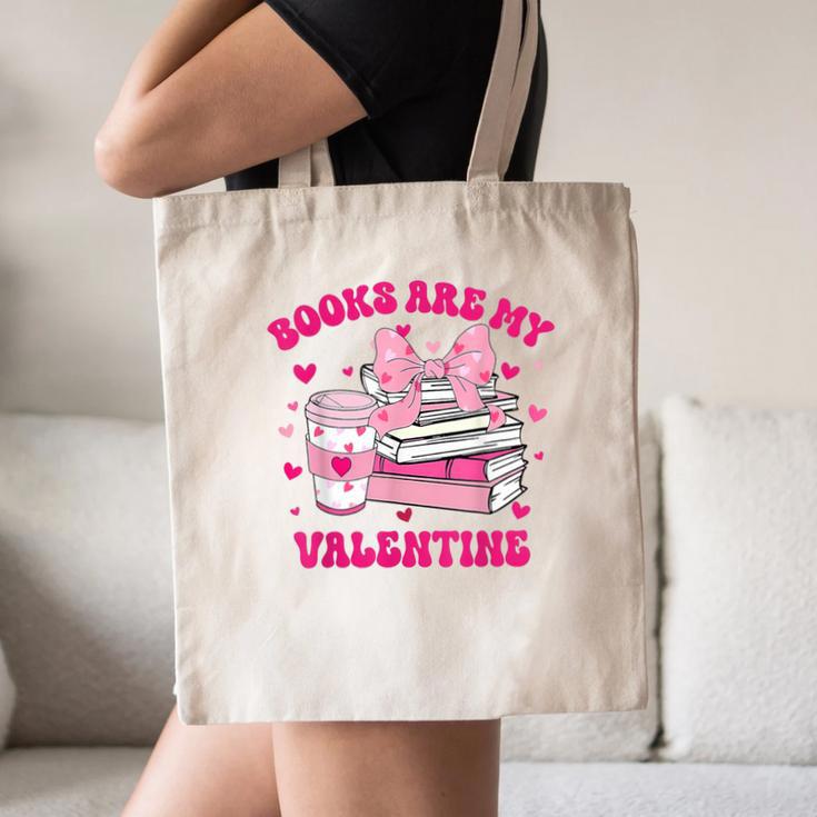 All Booked For Valentines Book Reading Coquette Bow Canvas Tote Bag