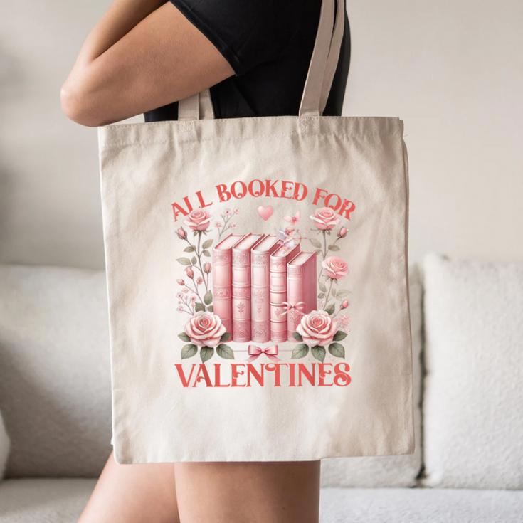 All Booked For Valentines Shirt Romantic Cupid Roses Books Canvas Tote Bag